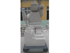 Granite Lego Sculpture Figure Sculpture, Granite Outdoor Sculpture, Granite decorative Sculpture